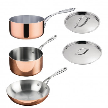 Vogue Cook Like A Pro 3-Piece Tri-Wall Copper Cookware Set - Click to Enlarge