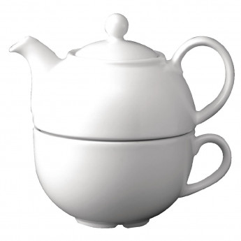 Churchill Plain Whiteware Teapots 370ml (Pack of 4) - Click to Enlarge