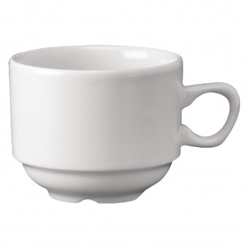 Churchill Plain Whiteware Stacking Nova Tea Cups 212ml (Pack of 24) - Click to Enlarge
