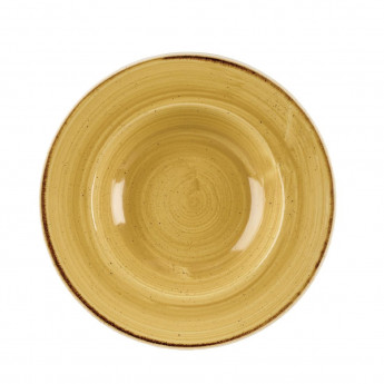 Churchill Stonecast Round Wide Rim Bowl Mustard Seed Yellow 240mm (Pack of 12) - Click to Enlarge
