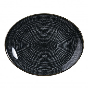 Churchill Studio Prints Homespun Charcoal Black Large Oval Coupe Plate 270 x 299mm - Click to Enlarge