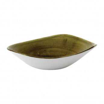 Stonecast Plume Olive Triangle Bowl 21oz (Pack of 12) - Click to Enlarge