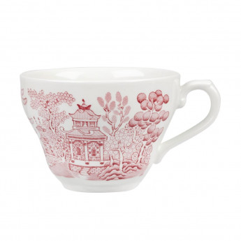 Churchill Vintage Prints Willow Georgian Teacup Cranberry 200ml (Pack of 12) - Click to Enlarge
