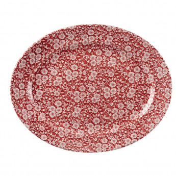 Churchill Vintage Prints Oval Dishes Cranberry Print 365mm (Pack of 6) - Click to Enlarge