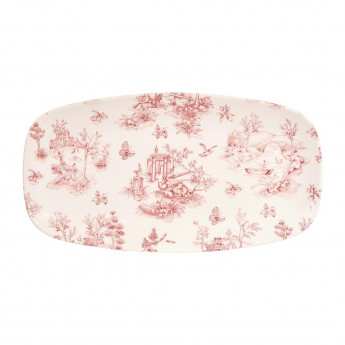 Churchill Vintage Prints Rectangular Plates Cranberry Toile 355mm (Pack of 6) - Click to Enlarge