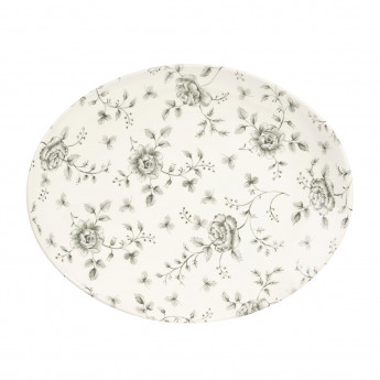 Churchill Rose Chintz Oval Coupe Plates Grey 317mm (Pack of 6) - Click to Enlarge