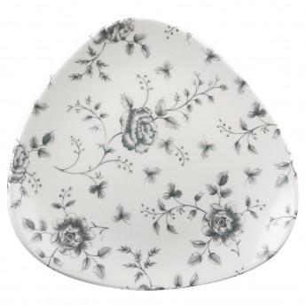Churchill Vintage Prints Grey Rose Chintz Pattern Triangle Plate 229mm (Pack of 12) - Click to Enlarge