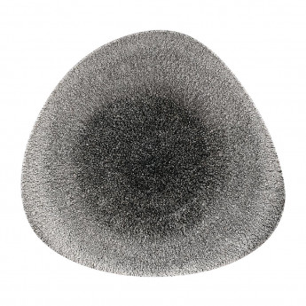 Churchill Studio Prints Raku Triangular Shallow Bowls Quartz Black 278mm - Click to Enlarge
