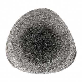 Churchill Studio Prints Raku Triangular Shallow Bowls Quartz Black 238mm - Click to Enlarge