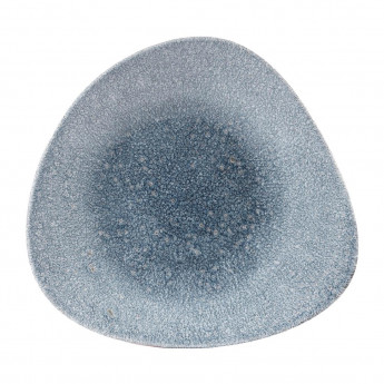 Churchill Studio Prints Raku Triangular Shallow Bowls Topaz Blue 238mm - Click to Enlarge