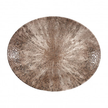 Churchill Stone Zircon Brown Orbit Oval Coupe Plates 270mm (Pack of 12) - Click to Enlarge