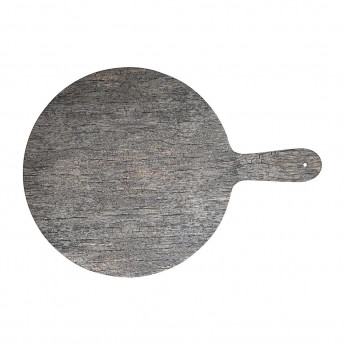 Churchill Alchemy Buffet Handled Melamine Round Paddle Boards Distressed Wood 450mm - Click to Enlarge