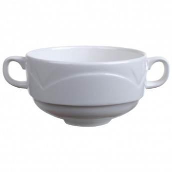 Steelite Bianco Handled Soup Cups 284ml (Pack of 36) - Click to Enlarge