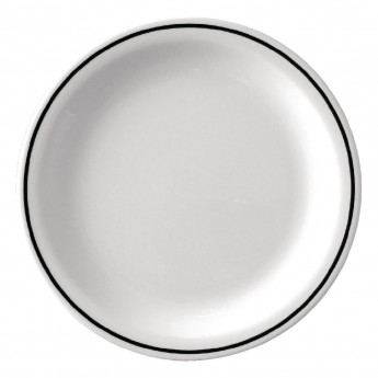 Olympia Kristallon Black Band Melamine Dinner Plates 230mm (Pack of 12) - Click to Enlarge