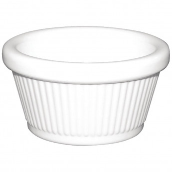 Olympia Kristallon Melamine Fluted Ramekins White 76mm (Pack of 12) - Click to Enlarge