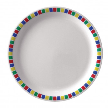 Olympia Kristallon Fairground Melamine Dinner Plates 230mm (Pack of 12) - Click to Enlarge