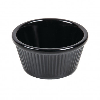 Olympia Kristallon Melamine Fluted Ramekins Black 76mm (Pack of 12) - Click to Enlarge
