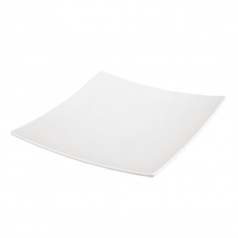Olympia Kristallon Curved Square Melamine Plate White 300mm - Click to Enlarge