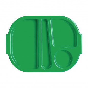 Olympia Kristallon Small Polycarbonate Compartment Food Trays Green 322mm - Click to Enlarge