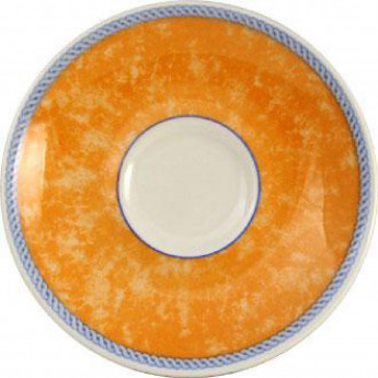 Churchill New Horizons Marble Border Espresso Saucers Orange 115mm - Click to Enlarge
