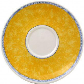 Churchill New Horizons Marble Border Cappuccino Saucers Yellow 170mm - Click to Enlarge