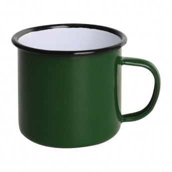 Olympia Enamel Mugs Green 350ml (Pack of 6) - Click to Enlarge