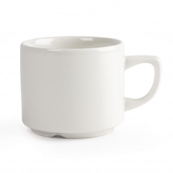 Churchill Plain Whiteware Stacking Maple Tea Cups 199ml (Pack of 24) - Click to Enlarge
