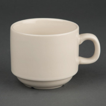 Olympia Ivory Stacking Tea Cups 206ml 7.5oz (Pack of 12) - Click to Enlarge
