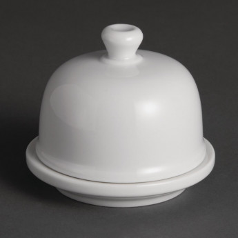 Olympia Whiteware Butter Dish with Cloche 50ml 1.8oz (Pack of 6) - Click to Enlarge