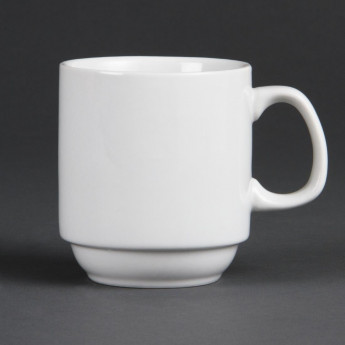 Olympia Whiteware Stacking Mugs 284ml 10oz (Pack of 12) - Click to Enlarge