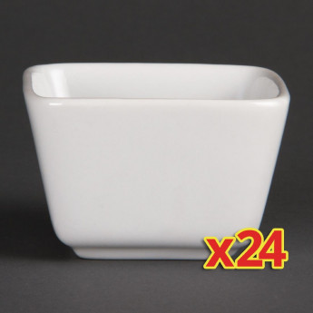 Bulk Buy Olympia Whiteware Tall Square Mini Dishes (Pack of 24) - Click to Enlarge