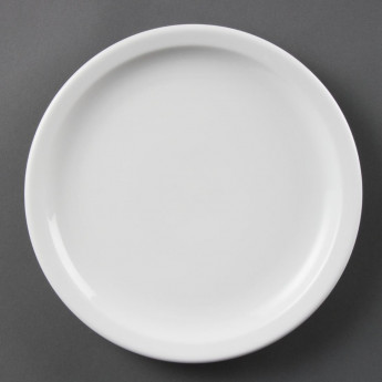 Olympia Whiteware Narrow Rimmed Plates 230mm (Pack of 12) - Click to Enlarge