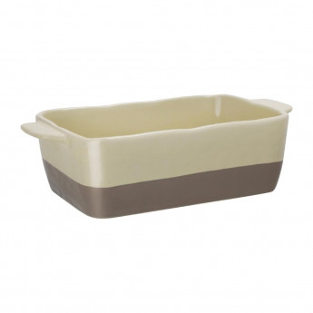 Olympia Cream And Taupe Ceramic Roasting Dish 2.5Ltr - Click to Enlarge
