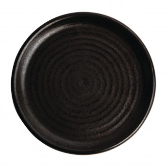 Olympia Canvas Small Rim Round Plate Delhi Black 180mm (Pack of 6) - Click to Enlarge