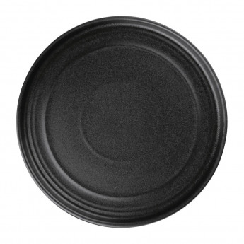 Olympia Cavolo Textured Black Flat Round Plate - 220mm (Box 6) - Click to Enlarge