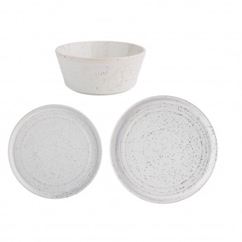 Olympia Cavolo Serve Like A Pro 18-Piece White Speckle Dinner Set - Click to Enlarge