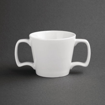 Olympia Heritage Double Handle Mugs 300ml White (Pack of 6) - Click to Enlarge