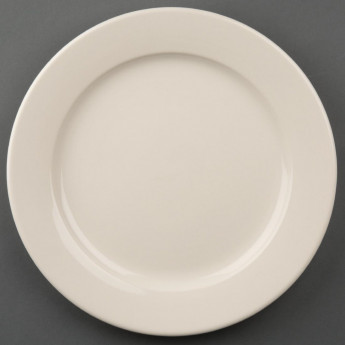 Olympia Ivory Wide Rimmed Plates 250mm (Pack of 12) - Click to Enlarge