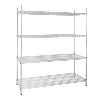 Vogue 4 Tier Wire Shelving Kit 1525x610mm - Click to Enlarge