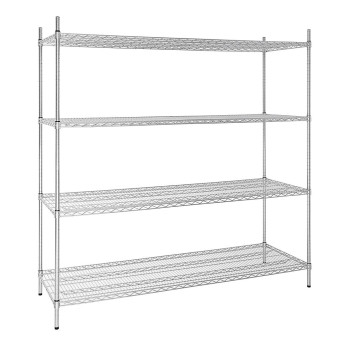 Vogue 4 Tier Wire Shelving Kit 1830x610mm - Click to Enlarge