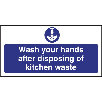 Vogue Wash Hands Kitchen Waste Sign - Click to Enlarge