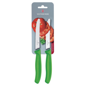 Victorinox Serrated Tomato/Utility Knife 11cm Green (Pack of 2) - Click to Enlarge