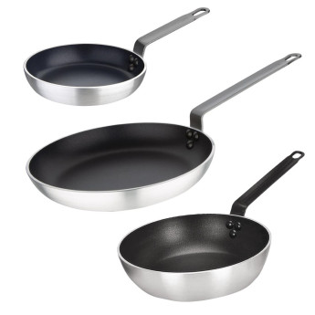 Vogue Cook Like A Pro 3-Piece Non-Stick Frying Pan and Saute Pan Set - Click to Enlarge