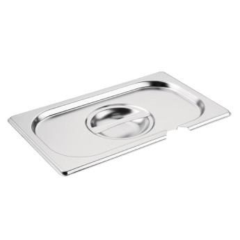 Vogue Stainless Steel 1/4 Gastronorm Notched Lid - Click to Enlarge