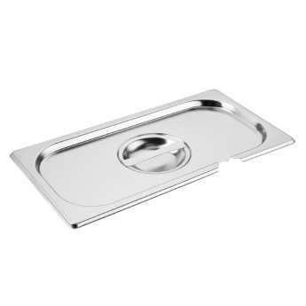 Vogue Stainless Steel 1/3 Gastronorm Notched Lid - Click to Enlarge