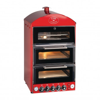 King Edward Pizza King Oven and Warmer PK2W Red - Click to Enlarge