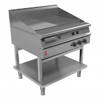 Falcon Dominator Plus 900mm Wide Half Ribbed Gas Griddle on Fixed Stand G3941R - Click to Enlarge