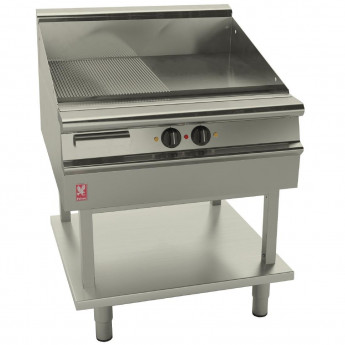 Falcon Dominator Plus 800mm Wide Half Ribbed Griddle on Fixed Stand E3481R - Click to Enlarge