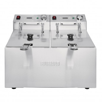 Buffalo Twin Tank Twin Basket 2x5Ltr Countertop Fryer with Timers 2x2.8kW - Click to Enlarge