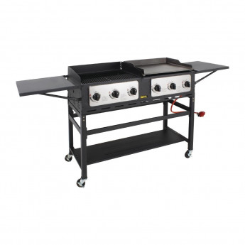Buffalo 6 Burner Combi BBQ Grill and Griddle - Click to Enlarge